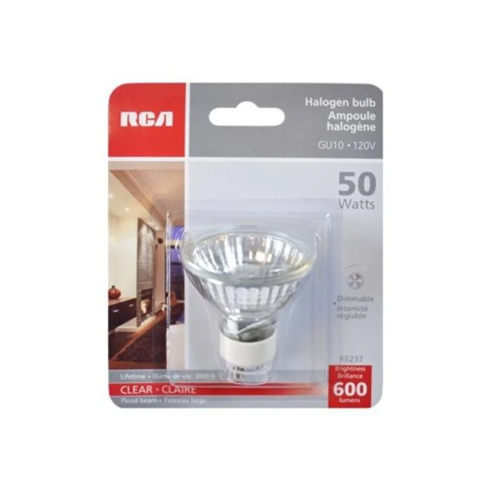 Ampoule halogène type GU10 intensité variable 50W / 120V / clair