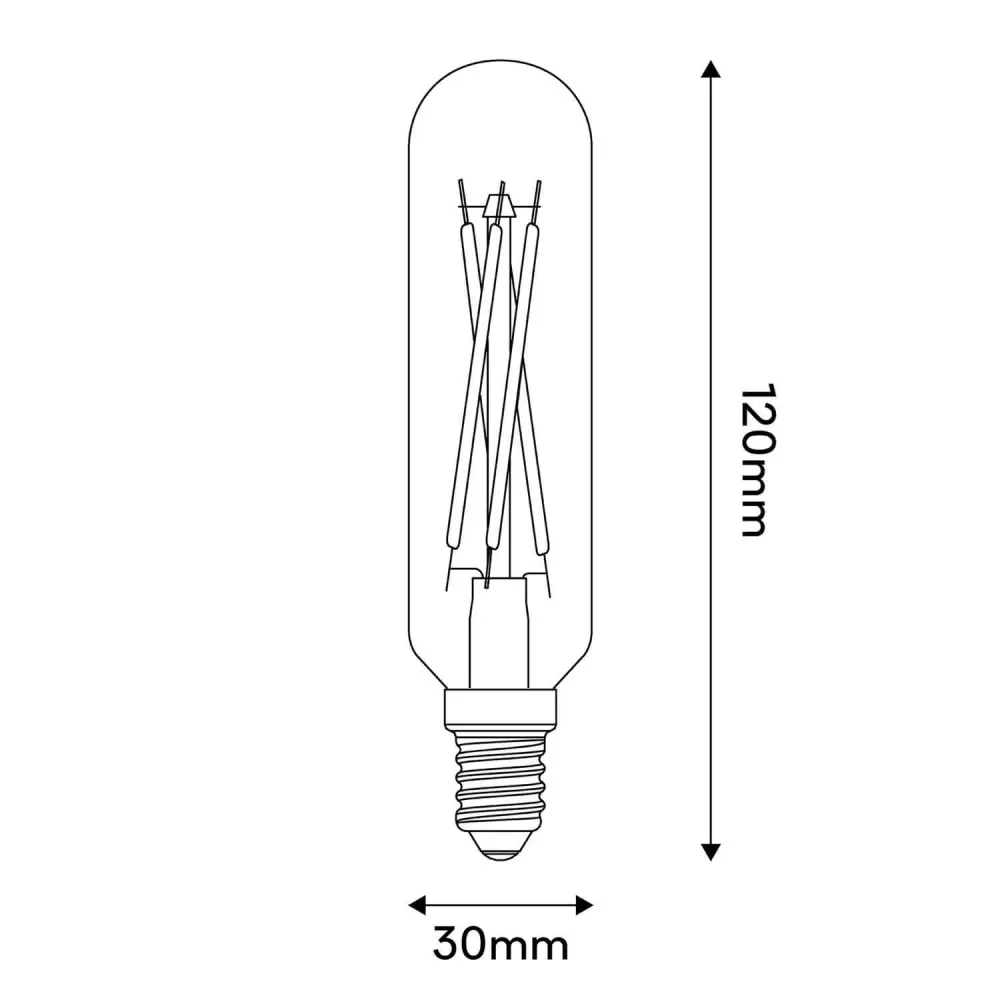 Ampoule LED Blanche Satinée Tubulaire 4,8W 470Lm E14 2700K Dimmable - A07
