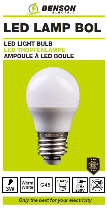 Ampoule à LED boule G45 3W E27