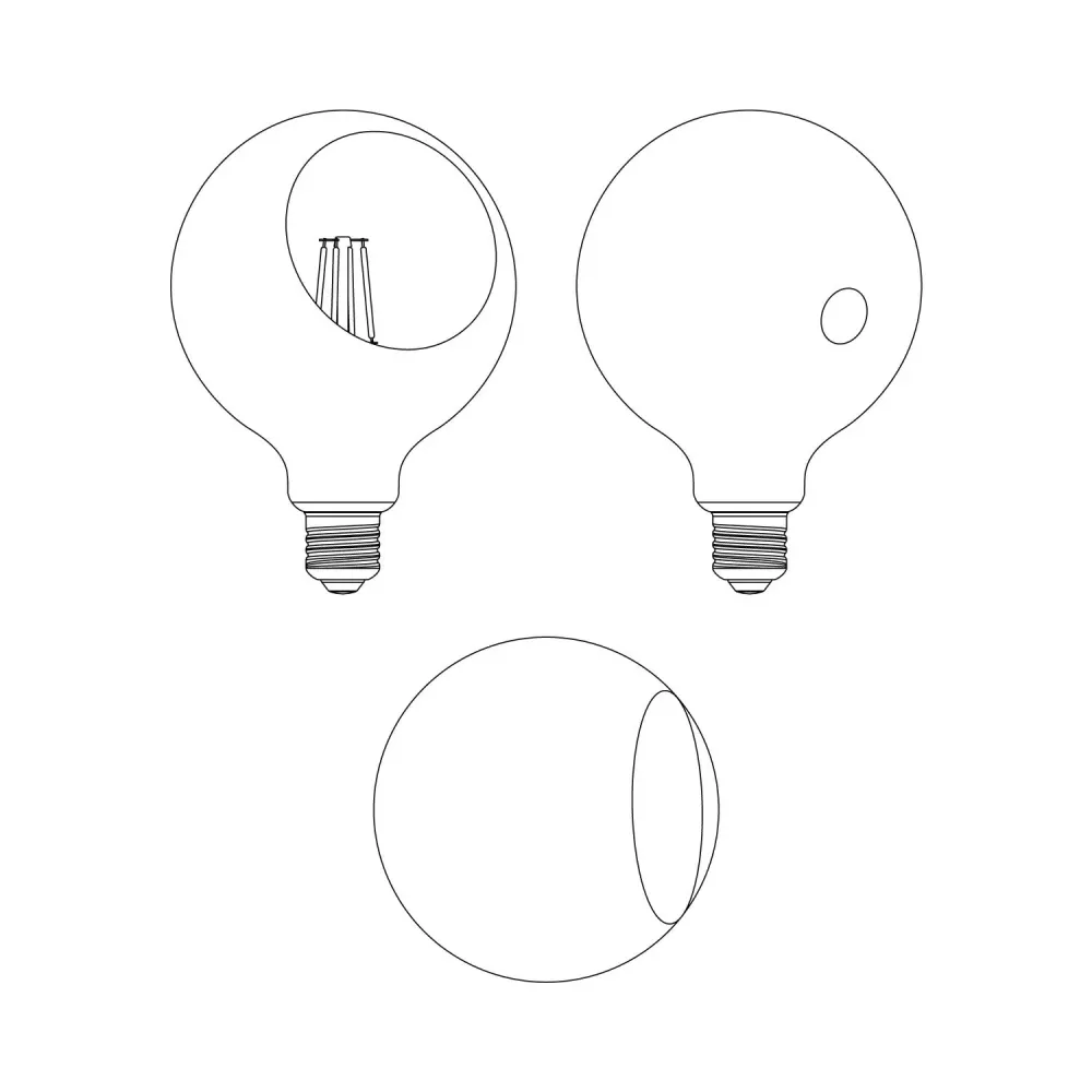 Ampoule LED Camo G125 4,8W 806Lm E27 2700K Dimable - Crème