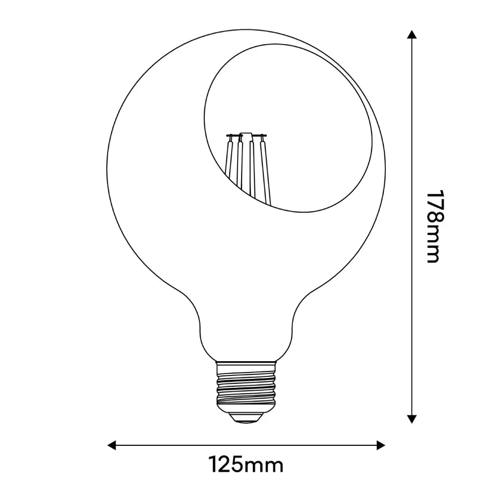 Ampoule LED Camo G125 4,8W 806Lm E27 2700K Dimmable - Orange