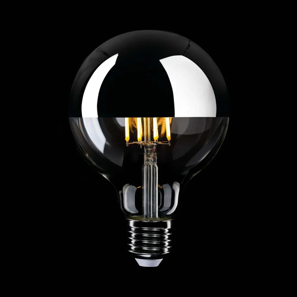 Ampoule LED Demi-Sphère Argent Globe G125 7W 650Lm E27 2700K Dimmable - A05