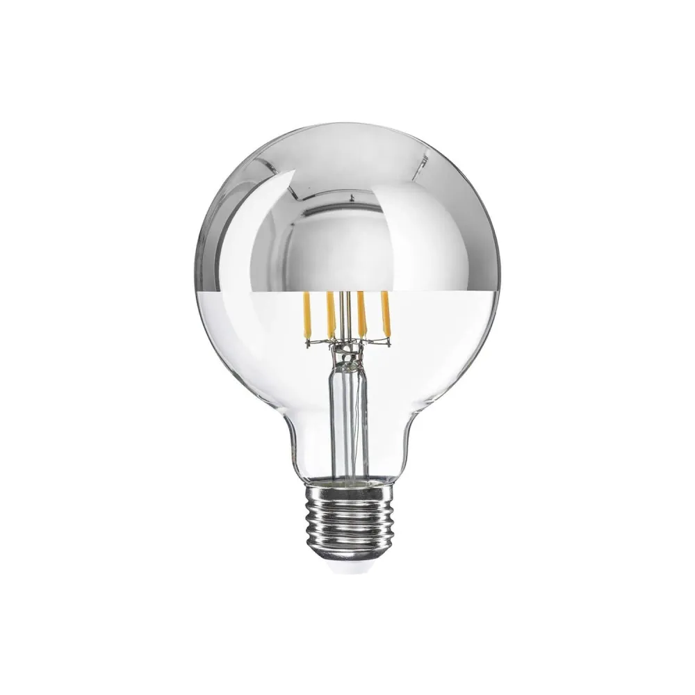 Ampoule LED Demi-Sphère Argent Globe G95 7W 650Lm E27 2700K Dimable - A04