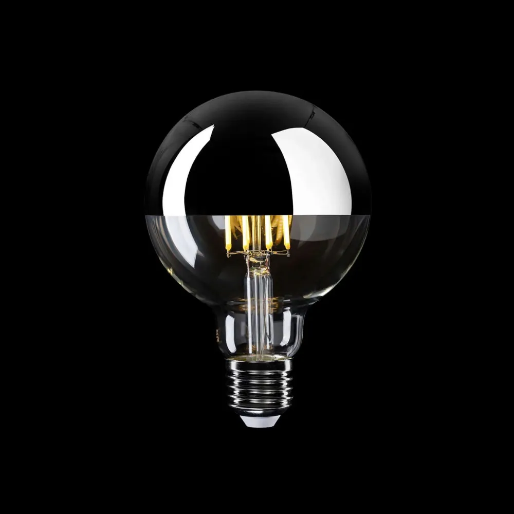 Ampoule LED Demi-Sphère Argent Globe G95 7W 650Lm E27 2700K Dimable - A04