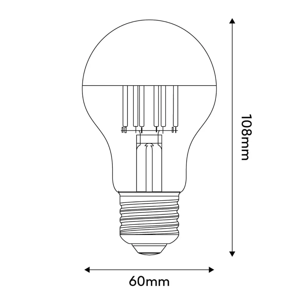 Ampoule LED Demi-Sphère Cuivre Goutte A60 7W 650Lm E27 2700K Dimmable - A22