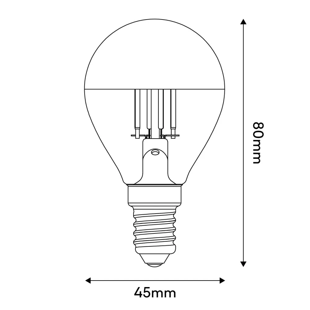 Ampoule LED Demi-sphère Or Mini Globe G45 4,8W 380Lm E14 2700K Dimmable - A11