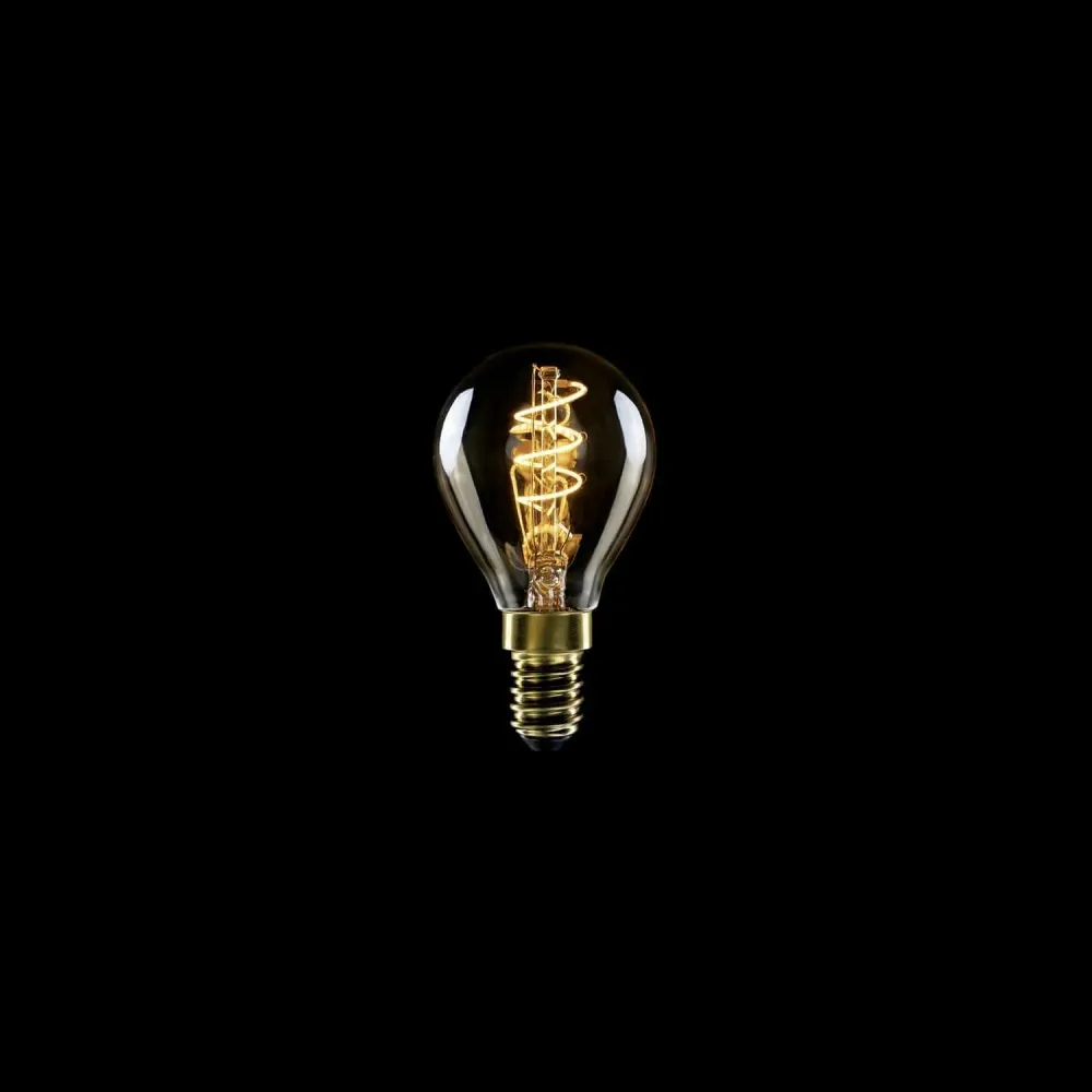 Ampoule LED Dorée Carbon Line filament spiralé Mini Globe G45 2,2W 136Lm E14 1800K Dimable - C02