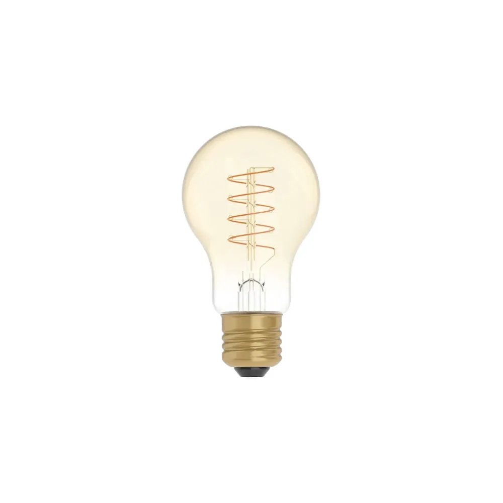 Ampoule LED Dorée Carbon Line filament spiralé Goutte A60 4W 250Lm E27 1800K Dimmable - C03
