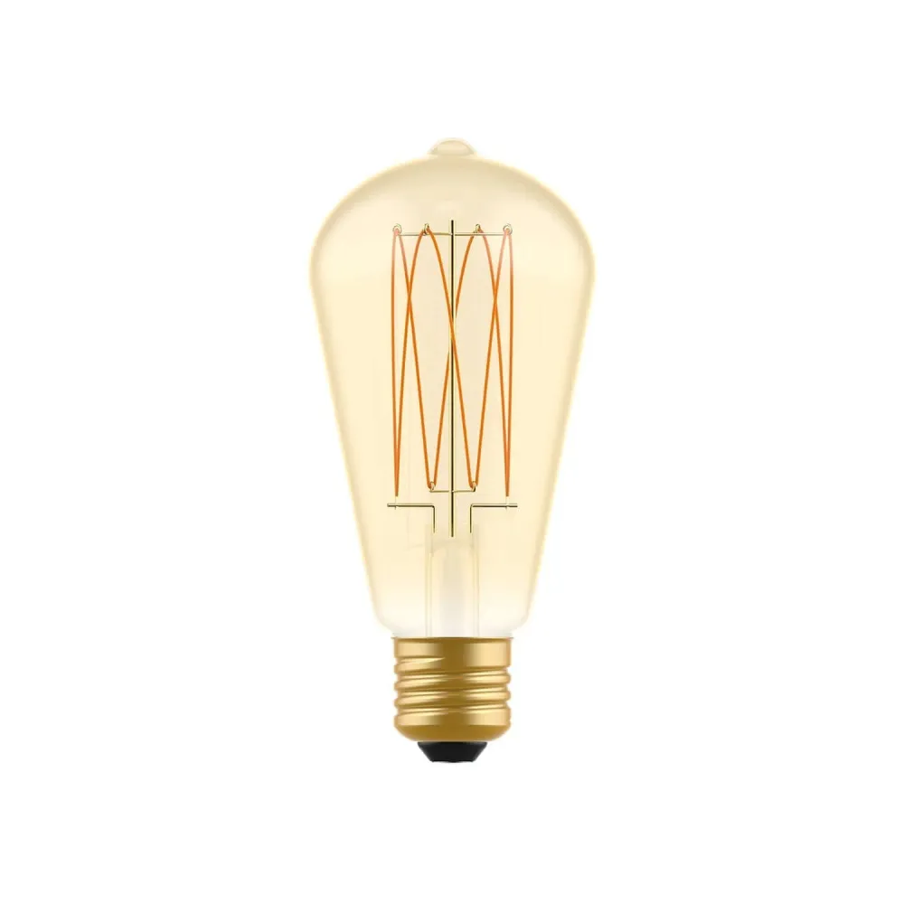 Ampoule LED Dorée Carbon Line filament vertical Edison ST64 7W 640Lm E27 2700K Dimmerable - C54