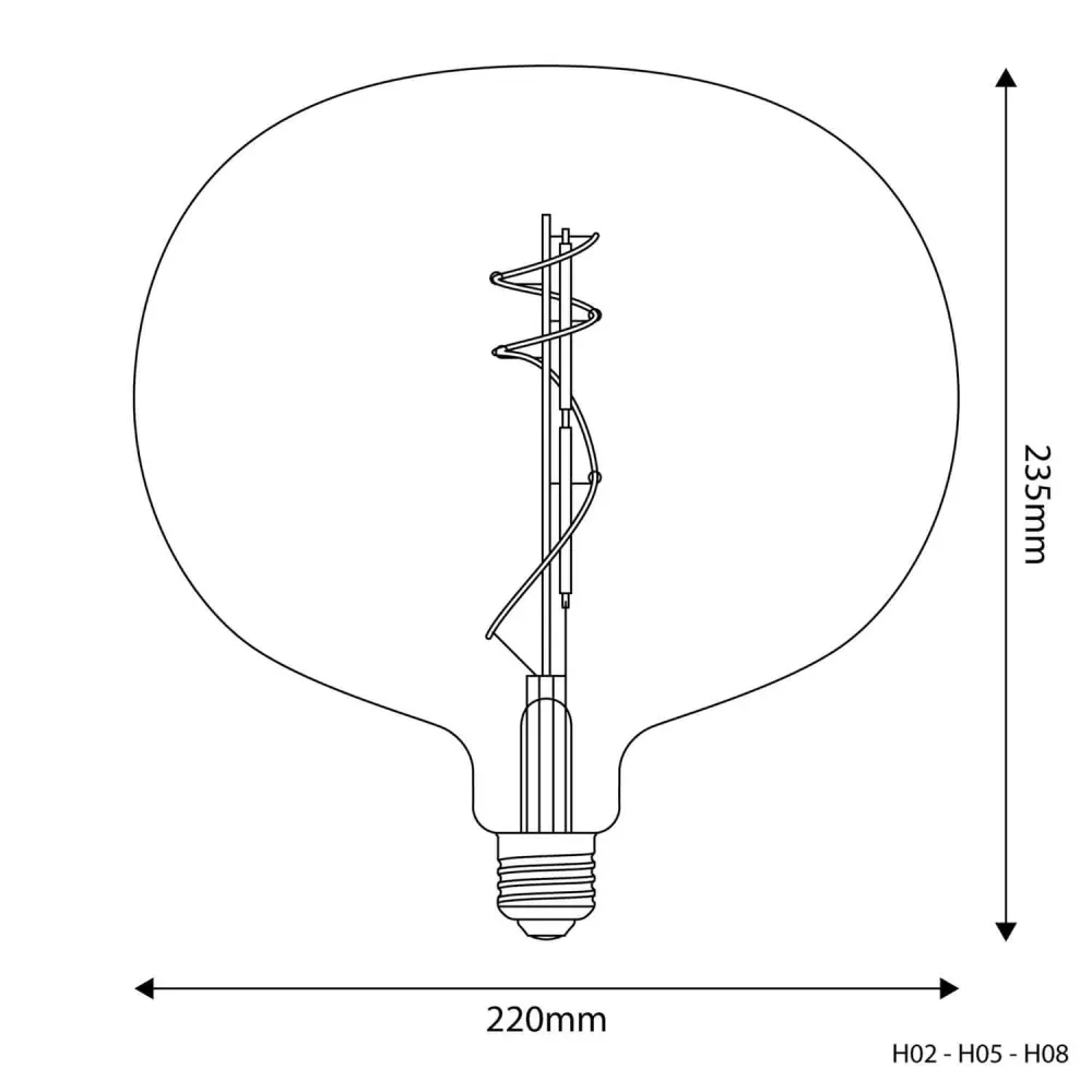 Ampoule LED Dorée Ellipse 220 8,8W 806Lm E27 2200K Dimmable - H05