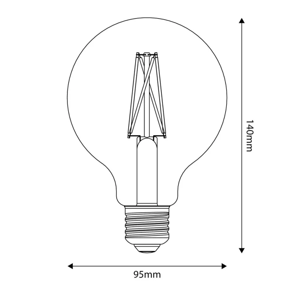 Ampoule LED effet porcelaine CRI 95 G95 12W 1521Lm E27 2700K dimmable - P08