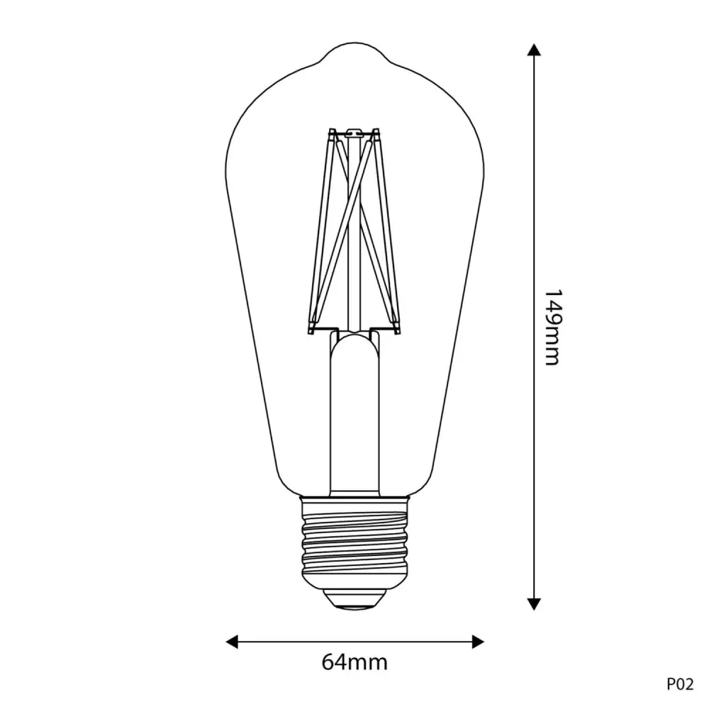 Ampoule LED Effet Porcelaine CRI 95 ST64 7W 640Lm E27 2700K Dimable - P02