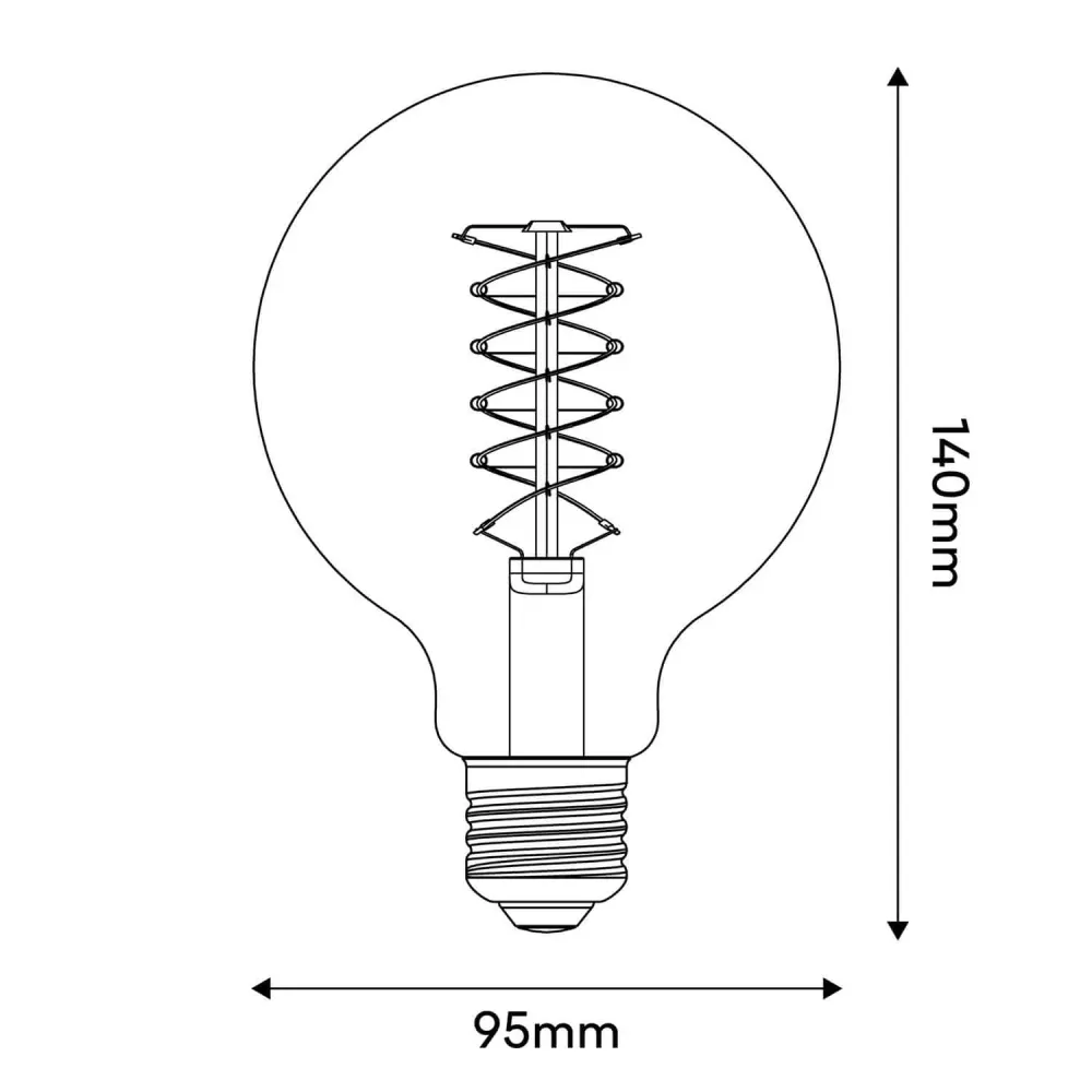 Ampoule LED Filament Blanc Globe G95 5,9W 500Lm E27 2700K Dimmbable - W03