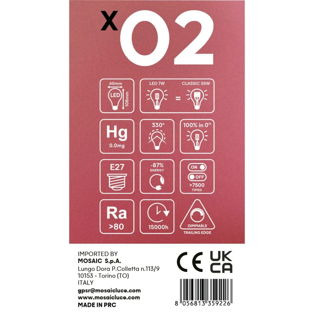 Ampoule LED à filament croisé Goutte A60 7W 720 lm E27 2200K dimmable - X02