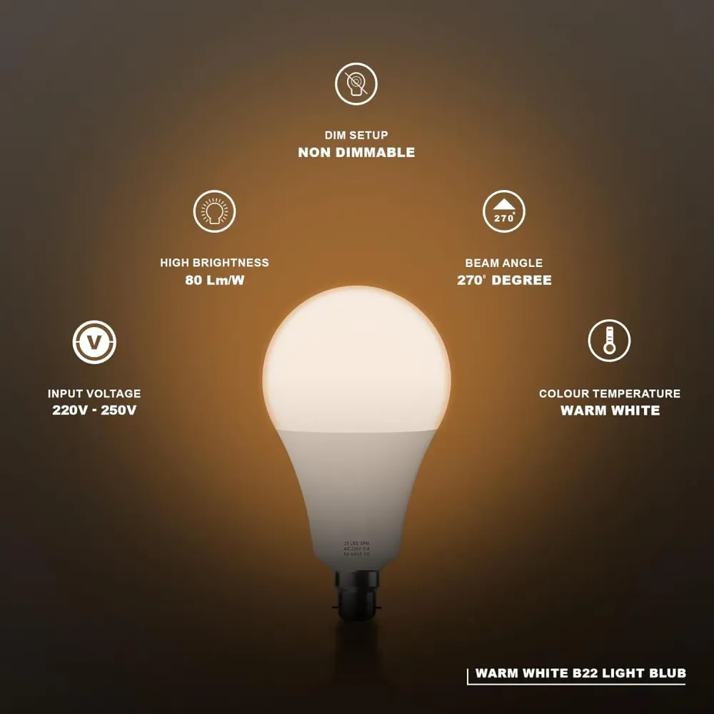 Ampoule LED GLS 12W B22 A60 lampe à économie d'énergie globe blanc chaud ~1672