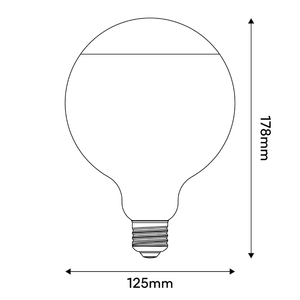 Ampoule LED Lucia G125 4,8W 806Lm E27 2700K Dimable - Gris