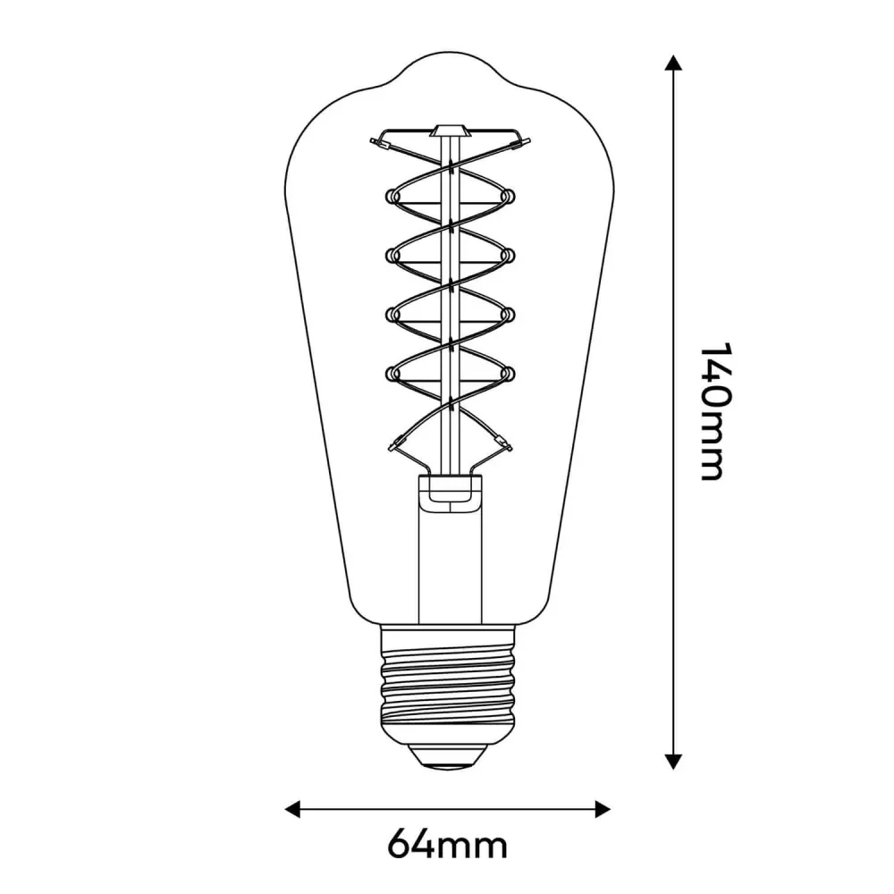 Ampoule LED Smoky Edison ST64 4,8W 250Lm E27 1800K Dimmable - D02
