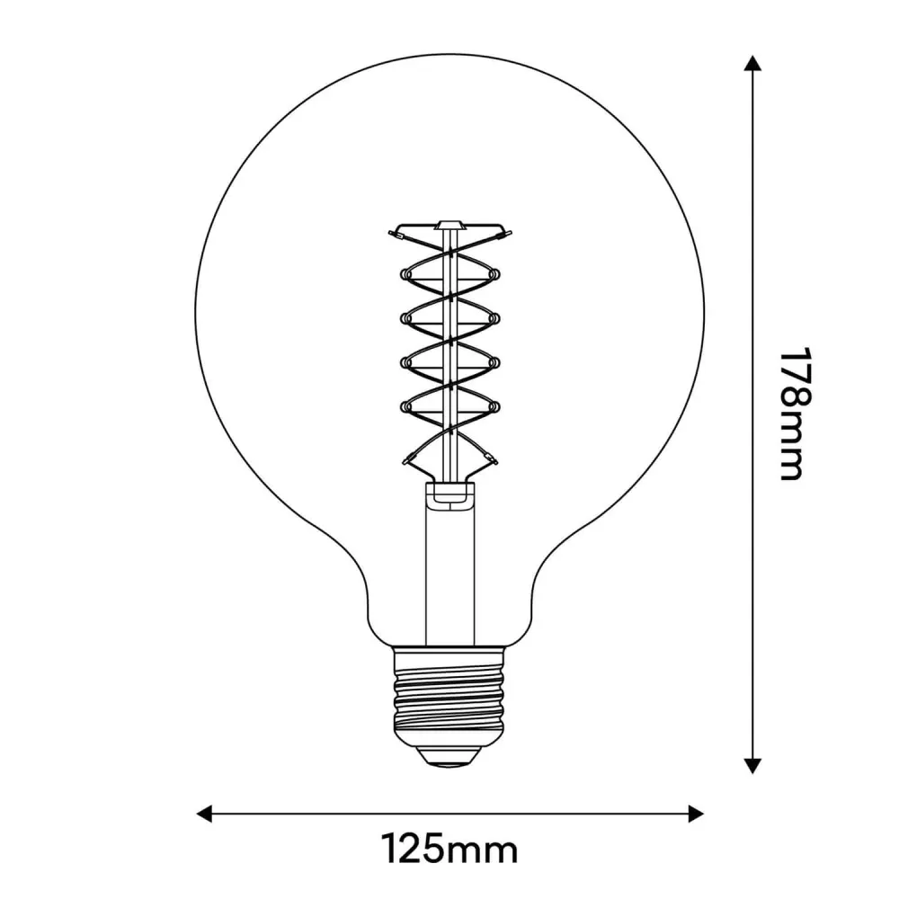 Ampoule LED Smoky Globe G125 4,8W 250Lm E27 1800K Dimmbable - D04