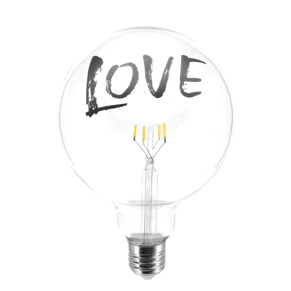Ampoule LED Tattoo "Love" G125 4,5W 470Lm E27 2700K Dimable
