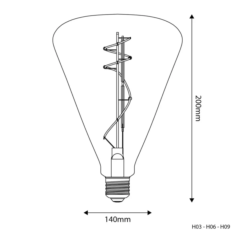 Ampoule LED Transparente Cone 140 11W 1210Lm E27 2700K Dimmerable - H03