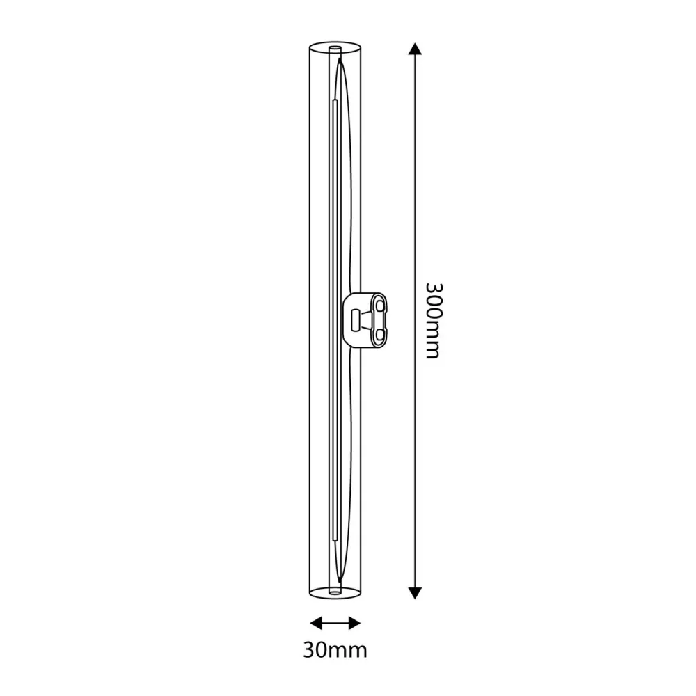 Ampoule LED Transparente CRI 90 Linéaire S14d - longueur 300 mm 6W 520Lm 2700K Dimmable - S01