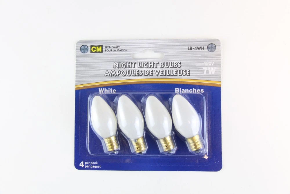 Ampoule pour veilleuse 7W / blanc (paquet de 4)
