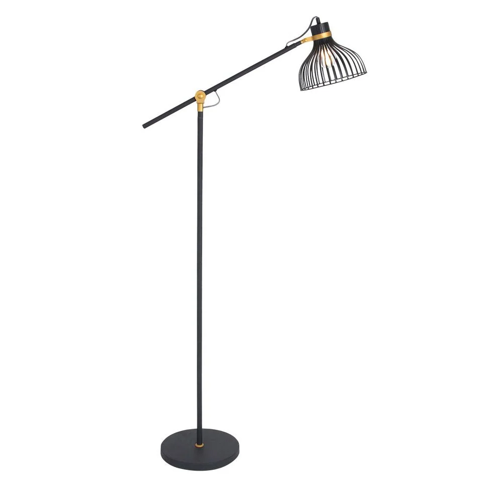 Lampadaire Anne Light & Home Dunbar 1L noir H 180 cm