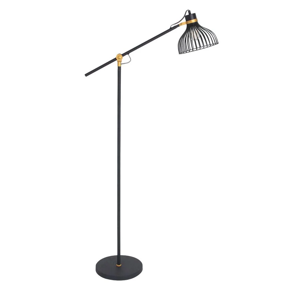 Lampadaire Anne Light & Home Dunbar 1L noir H 180 cm