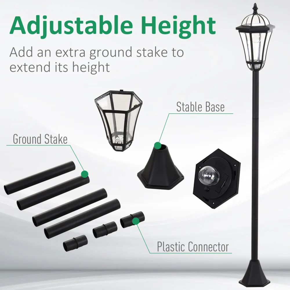Lot de 2 lampes de jardin LED avec interrupteur automatique, noir Aosom