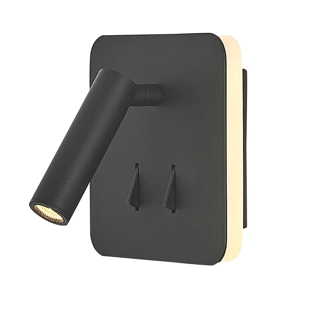 Applique Cayman carrée noire 7826
