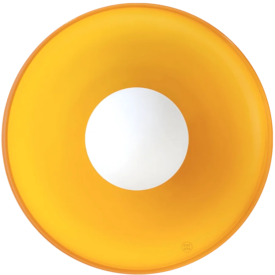 APPLIQUE DISQUE DE VERRE AMBRE 350mm