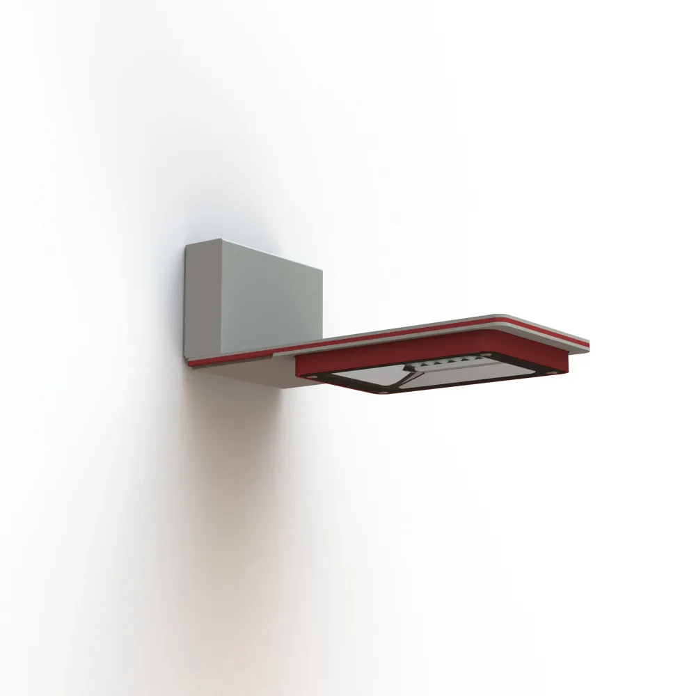 Applique Hector N°1 LED Asym 35W 2700K 1-10V Rouge 056, Support Gris 105 182234056