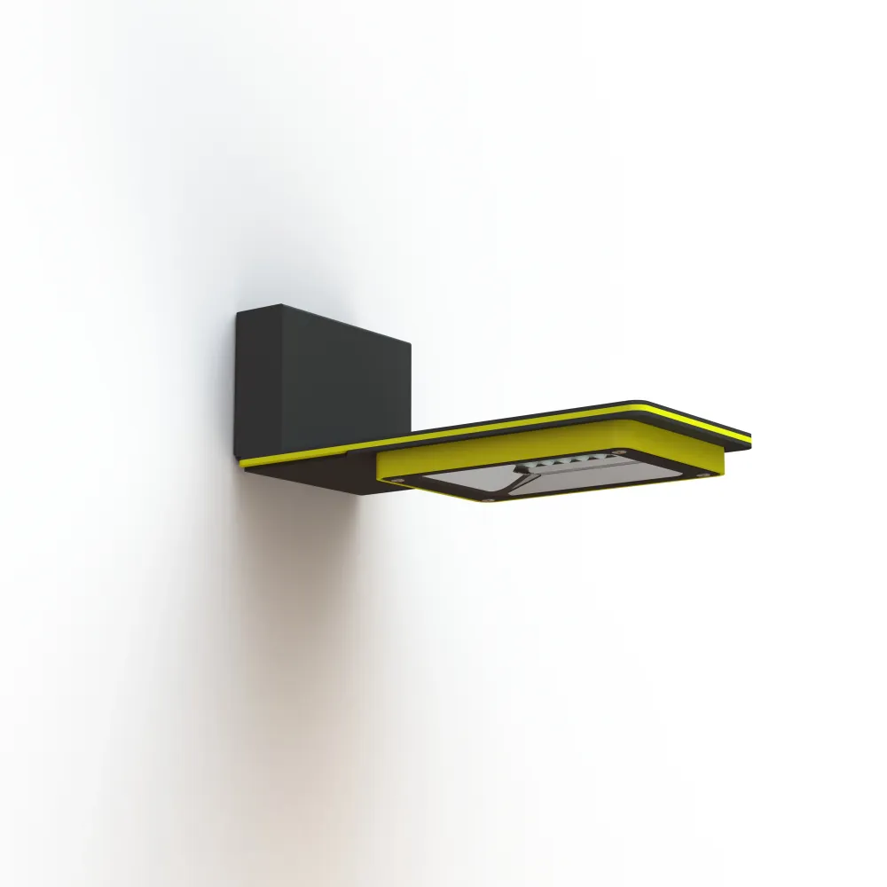 Applique Hector N°1 LED Sym 35W 2700K 1-10V Jaune soufre 068, Support Gris 107 182333068