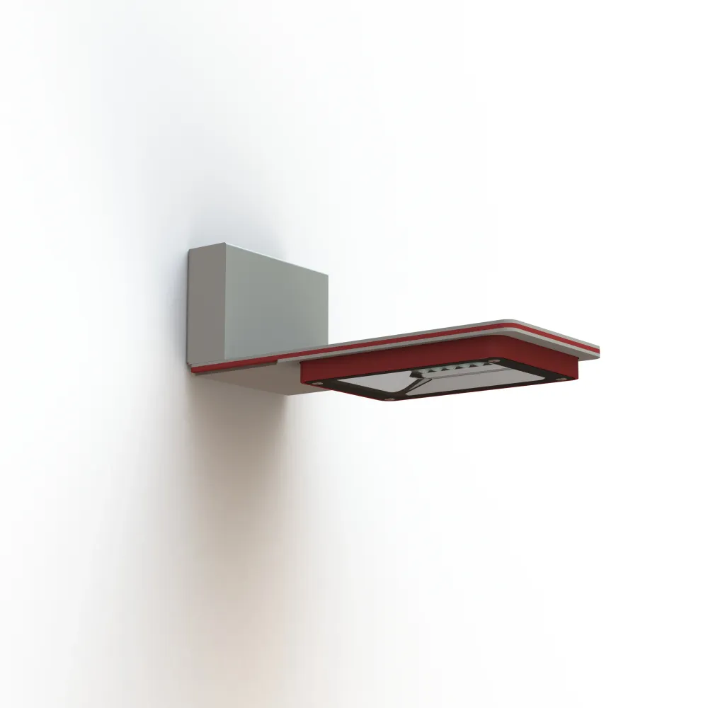 Applique Hector N°1 LED Sym 35W 2700K 1-10V Rouge 056, Support Gris 105 182233056
