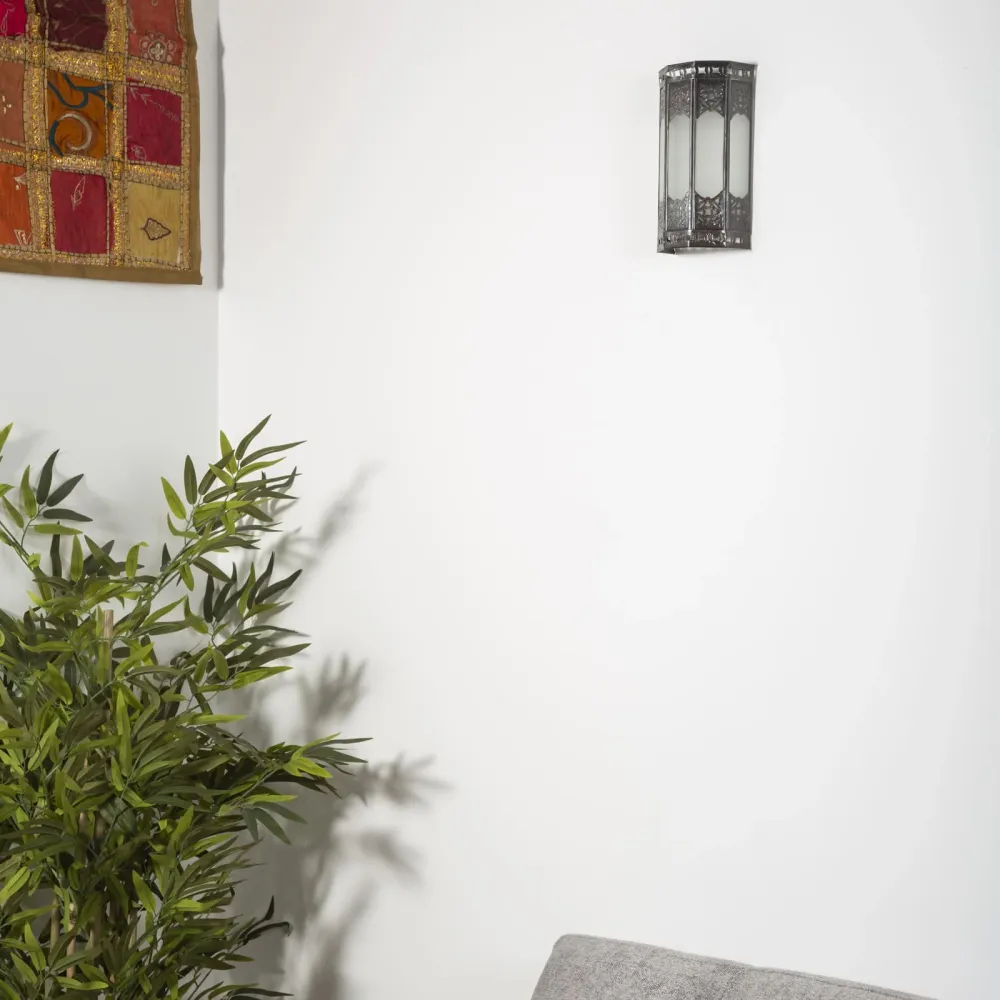 Applique marocaine en fer forgé et cristal blanc 22cm