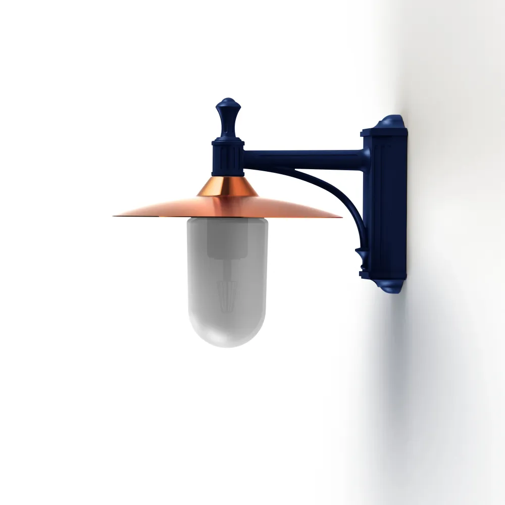 Applique Montana N°3 opale Dôme cuivre brut- Bleu 065 139022065