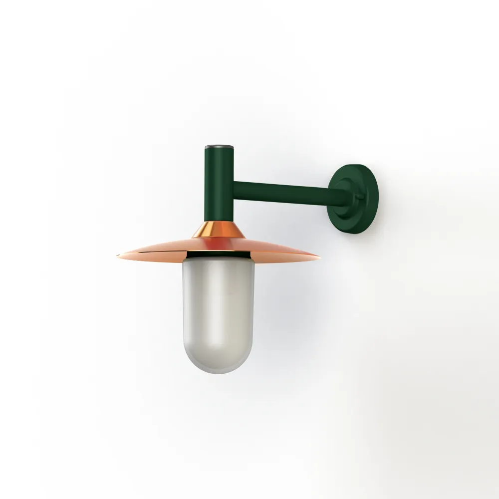 Applique Montana N°2 opale Dôme cuivre brut- Vert 019 139020019