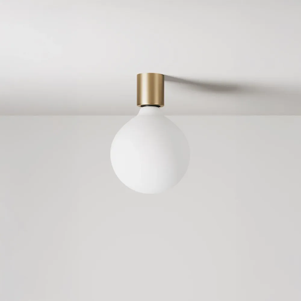 Applique en métal avec ampoule globe effet porcelaine - Bronze satiné