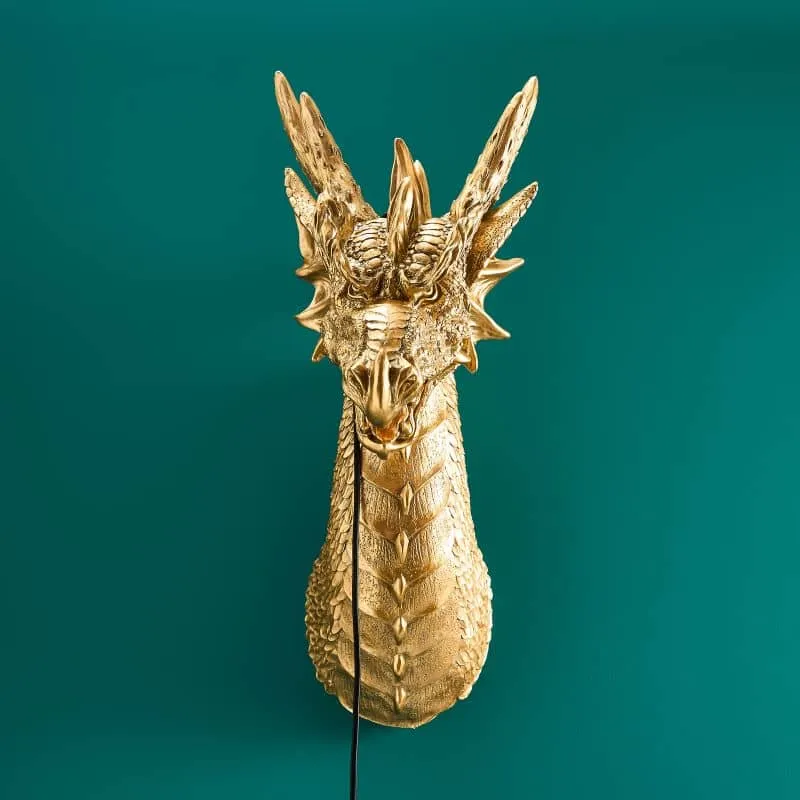 Applique murale Dragon Drake, or, 66 x 27 x 41 cm