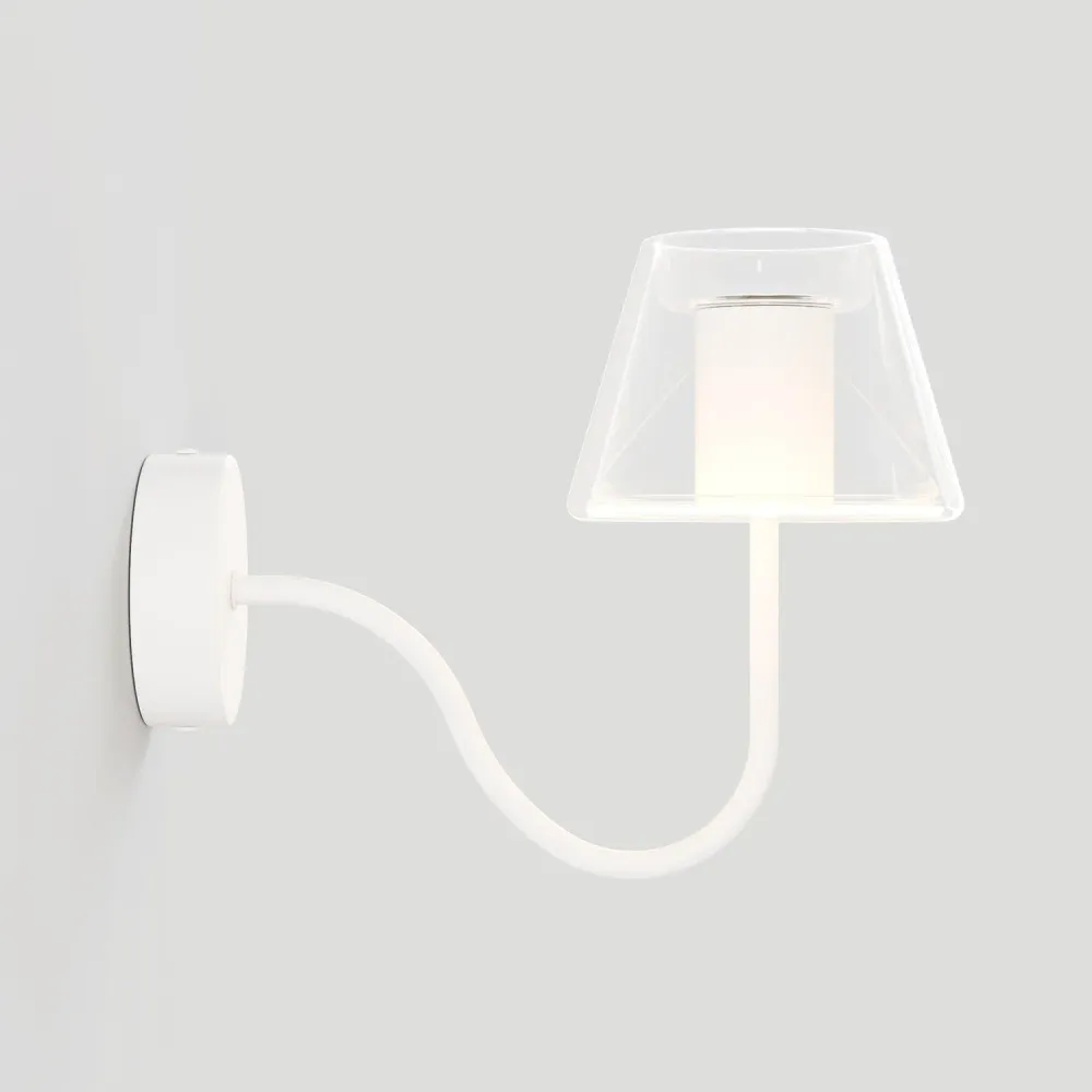 Applique murale Fermaluce G07 avec extension en S - Blanc Mat