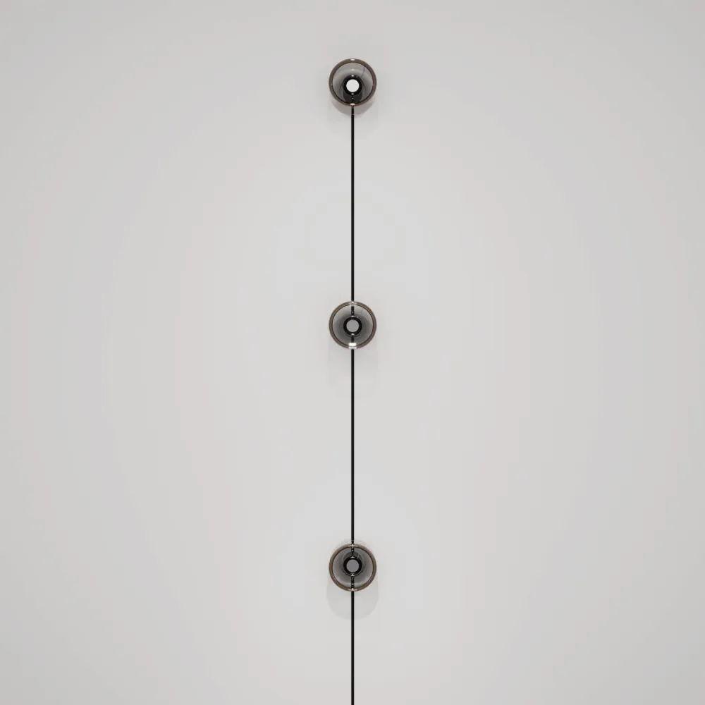 Applique murale Spostaluce avec fiche, 3 ampoules Ghost et câble noir