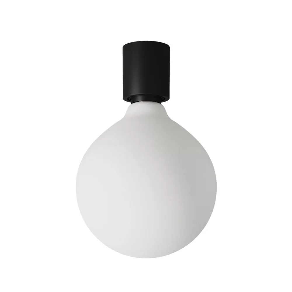 Applique noire avec ampoule à filament effet porcelaine - Étanche IP44 - IO