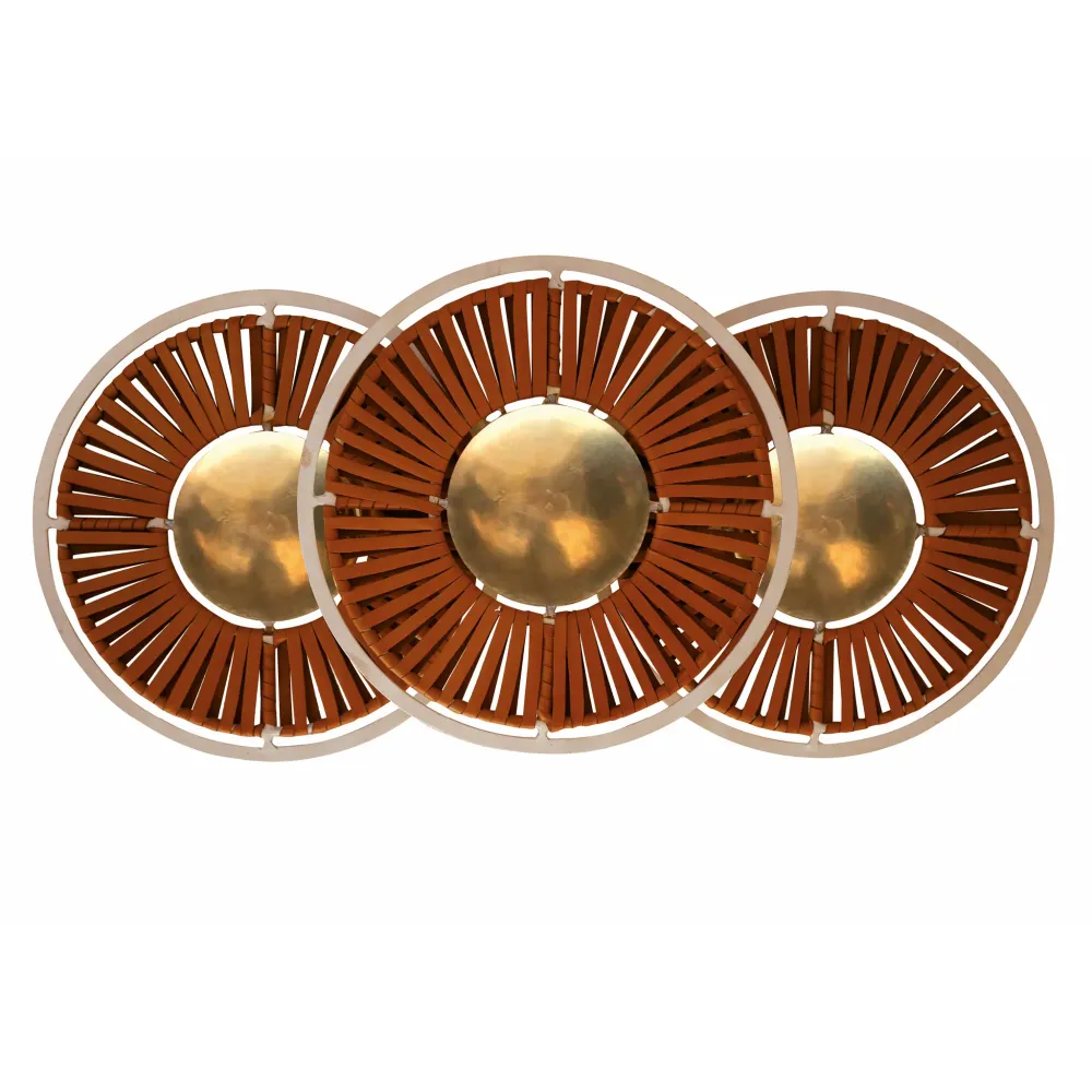 Applique 3 Ronds Cuir