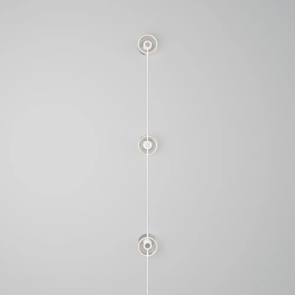 Applique Spostaluce avec prise, 3 ampoules Ghost et câble blanc