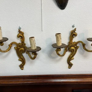 appliques bronze doré rocaille style louis xv