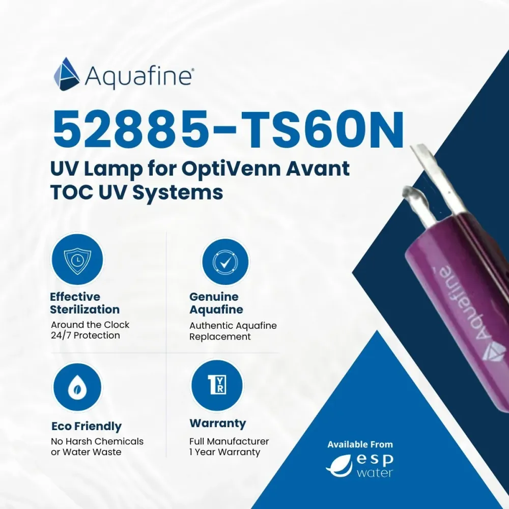 Lampe UV Aquafine 52885-TS60N de 60 pouces pour système UV OptiVenn et Avant TOC
