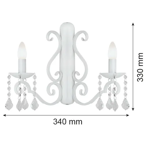 Applique murale Argon Diadema 2L E14 H 33 cm White