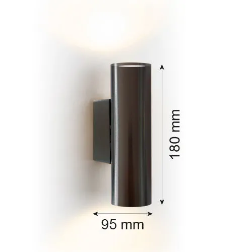 Applique murale Argon Mitos Plus 2L, douille GU10, hauteur 18 cm Brushed