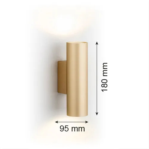 Applique murale Argon Mitos Plus 2L, douille GU10, hauteur 18 cm Brushed