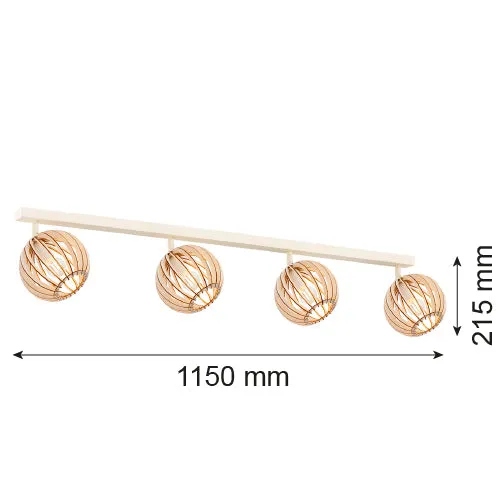 Éclairage monorail Argon Parula 4L E14 H 21,5cm